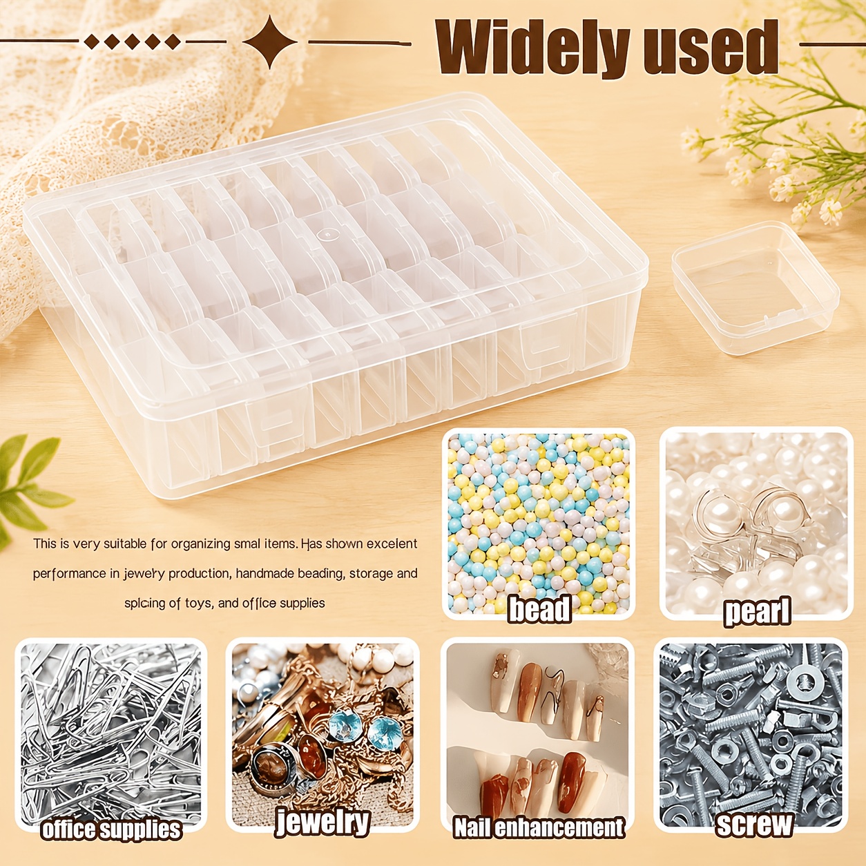 31pcs Plastic Organizer Case for Earring and Bead Storage